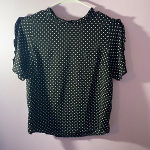 Ruffles Poka Dot Short Sleeve Blouse